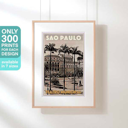 TEATRO MUNICIPAL SAO PAULO POSTER | Limited Edition | Original Design by Alecse™ | Vintage Travel Poster Series