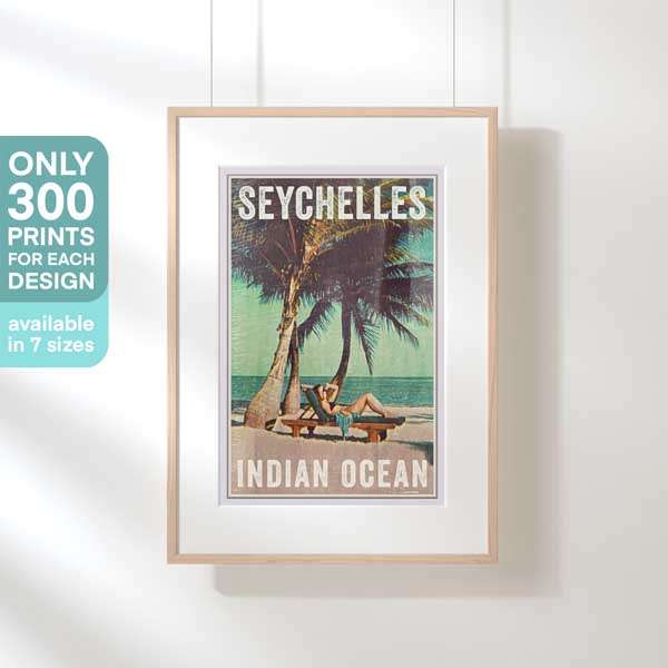 SEYCHELLES INDIAN OCEAN POSTER | Limited Edition | Original Design by Alecse™ | Vintage Travel Poster Series