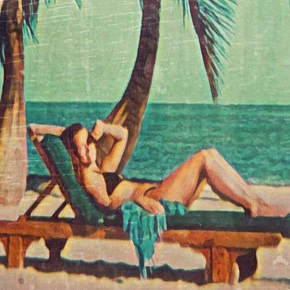 Details of the poster / Close-up view | Please note that all our Art Prints have an half tone render to mimic the old posters printing process where colors were rendered by the juxtaposition of dots of different colors and sizes | Those art prints are not photos and are not supposed to be crisp | All blurs and vintage effects are intended by the artist