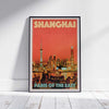 AFFICHE SHANGHAI PARIS encadrée | Édition Limitée | Conception originale par Alecse™ | Série d'affiches de voyage vintage
