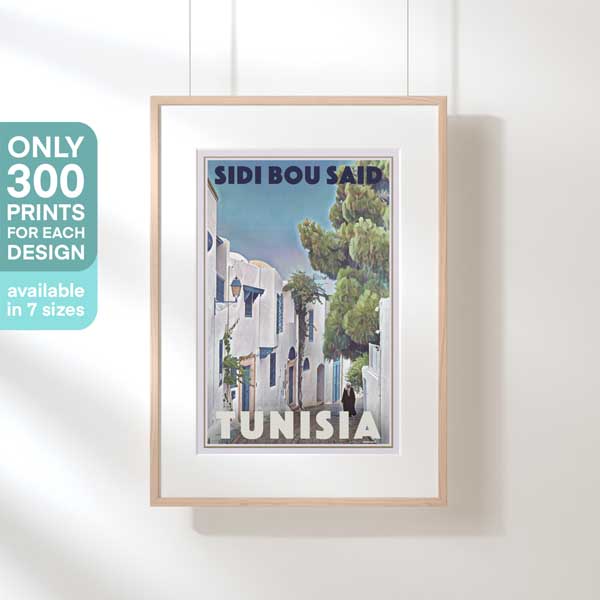 SIDI BOU SAID POSTER | Limited Edition | Original Design by Alecse™ | Vintage Travel Poster Series