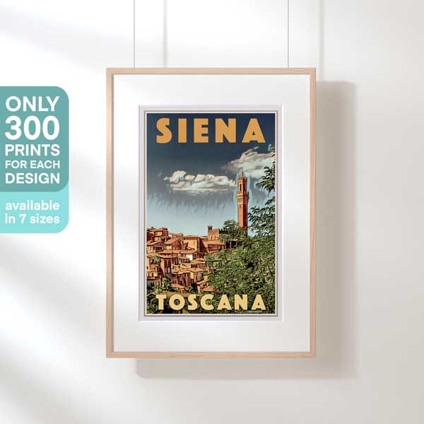 TORRE DEL MANGIA SIENA POSTER | Limited Edition | Original Design by Alecse™ | Vintage Travel Poster Series