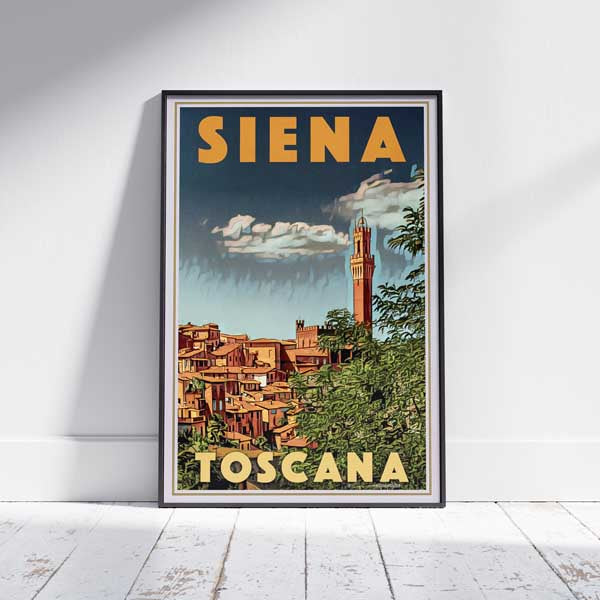 Siena Poster Torre del Mangia | Tuscany Travel Poster | Siena Classic Print