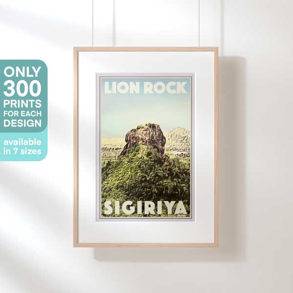 AFFICHE SIGIRIYA LION ROCK | Édition Limitée | Conception originale par Alecse™ | Série d'affiches de voyage vintage