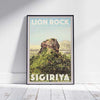 Framed SIGIRIYA LION ROCK POSTER | Limited Edition | Original Design by Alecse™ | Vintage Travel Poster Series