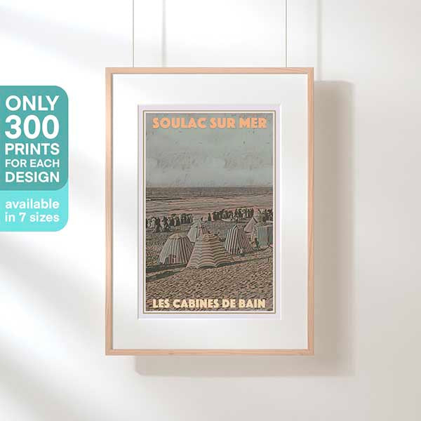 LES CABINES DE BAIN SOULAC POSTER | Limited Edition | Original Design by Alecse™ | Vintage Travel Poster Series