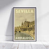 Framed PLAZA DE ESPANA SEVILLA POSTER | Limited Edition | Original Design by Alecse™ | Vintage Travel Poster Series