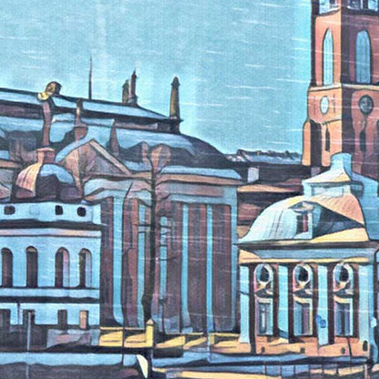 Details of the poster / Close-up view | Please note that all our Art Prints have an half tone render to mimic the old posters printing process where colors were rendered by the juxtaposition of dots of different colors and sizes | Those art prints are not photos and are not supposed to be crisp | All blurs and vintage effects are intended by the artist