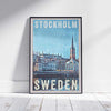 AFFICHE encadrée STOCKHOLM PALACE 2 | Édition Limitée | Conception originale par Alecse™ | Série d'affiches de voyage vintage