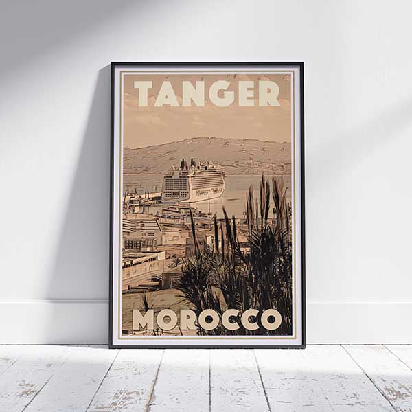 Framed TANGER CRUISES - MOROCCO POSTER | Limited Edition | Original Design by Alecse™ | Vintage Travel Poster Series