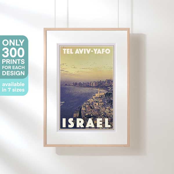 Tel Aviv-Yafo Poster in Hanging Frame Showcasing the Limited Edition Label