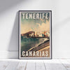 Framed TENERIFE COAST POSTER | Limited Edition | Original Design by Alecse™ | Vintage Travel Poster Series