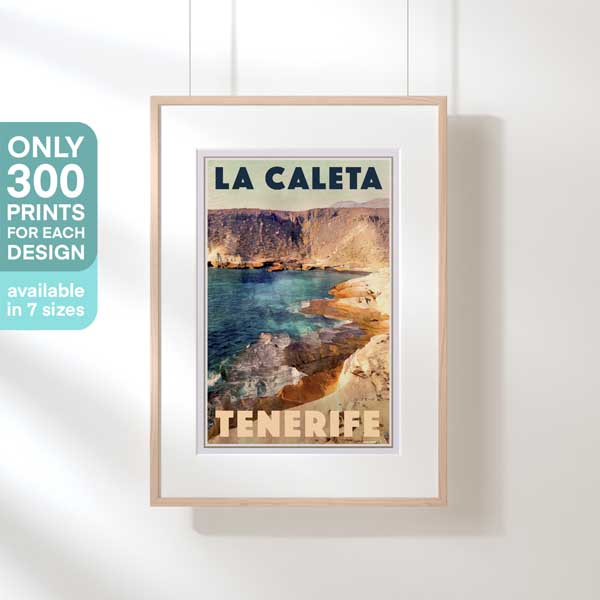 La Caleta Tenerife Poster in hanging frame, limited 300 edition by Alecse