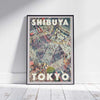 Affiche Tokyo encadrée 'Shibuya' par Alecse | Affiche de voyage au Japon