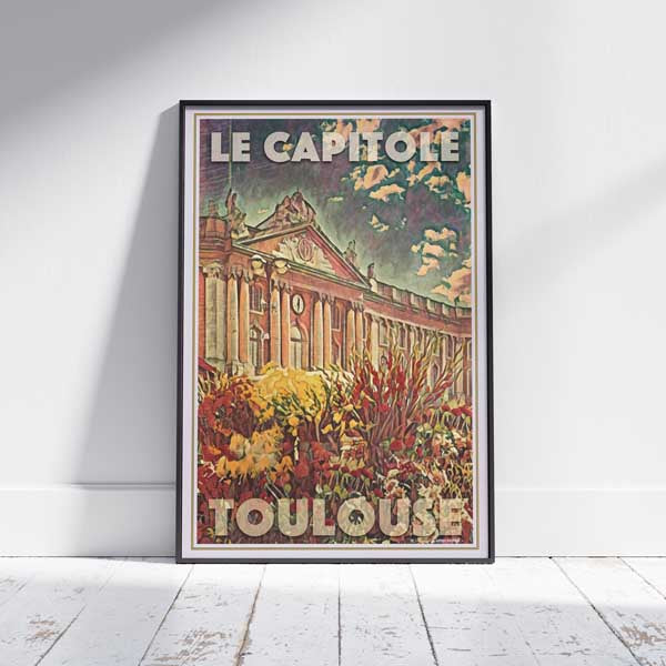 Framed TOULOUSE CAPITOL POSTER | Limited Edition | Original Design by Alecse™ | Vintage Travel Poster Series
