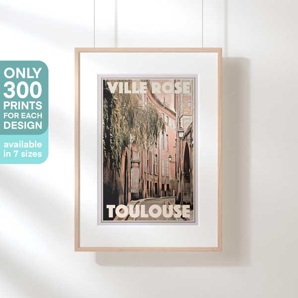 TOULOUSE VILLE ROSE POSTER | Limited Edition | Original Design by Alecse™ | Vintage Travel Poster Series