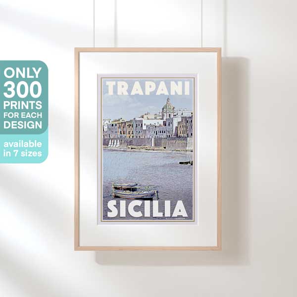 TRAPANI SICILY POSTER | Limited Edition | Original Design by Alecse™ | Vintage Travel Poster Series