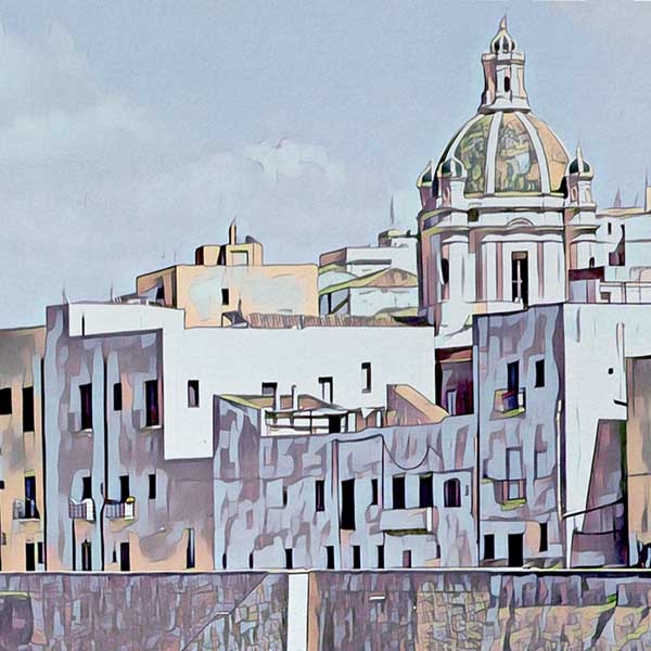 Details of the poster / Close-up view | Please note that all our Art Prints have an half tone render to mimic the old posters printing process where colors were rendered by the juxtaposition of dots of different colors and sizes | Those art prints are not photos and are not supposed to be crisp | All blurs and vintage effects are intended by the artist