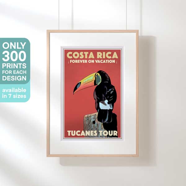 TUCANES TOUR COSTA RICA AFFICHE | Édition Limitée | Conception originale par Alecse™ | Série d'affiches de voyage vintage