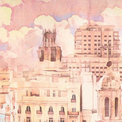 Close-up of Valencia City of Light travel poster revealing Alecse's soft focus style