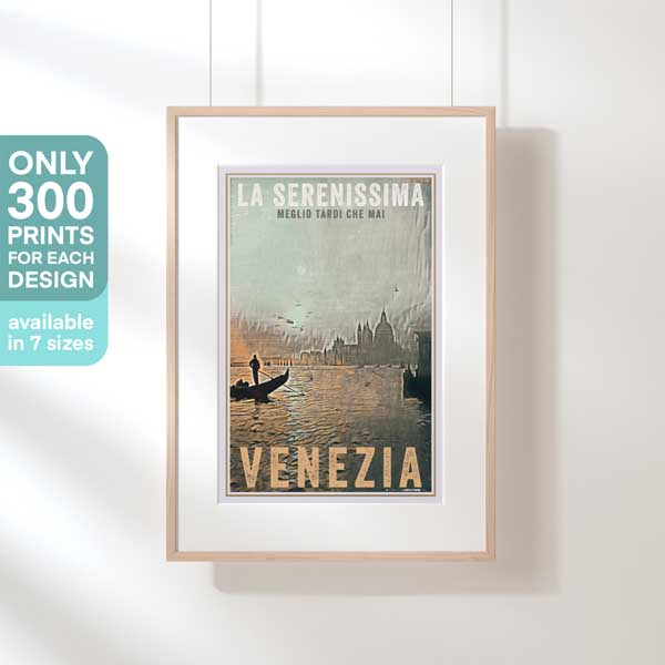 AFFICHE VENEZIA SERENISSIMA | Édition Limitée | Conception originale par Alecse™ | Série d'affiches de voyage vintage