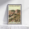 Framed VICTORIA UNIVERSITY WELLINGTON - NZ POSTER | Limited Edition | Original Design by Alecse™ | Vintage Travel Poster Series