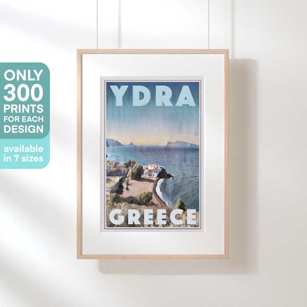 YDRA GREECE POSTER | Limited Edition | Original Design by Alecse™ | Vintage Travel Poster Series