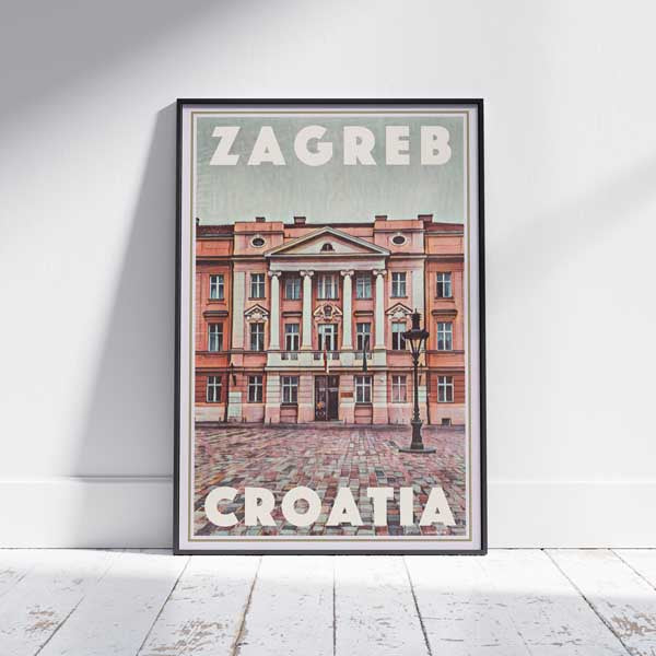 Affiche encadrée de Zagreb par ALecse, Croatia Travel Poster