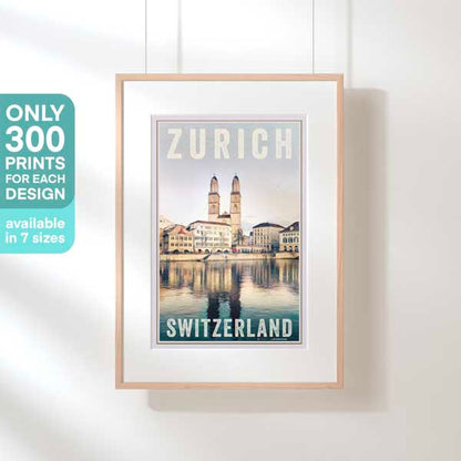 ZURICH SWITZERLAND POSTER | Limited Edition | Original Design by Alecse™ | Vintage Travel Poster Series