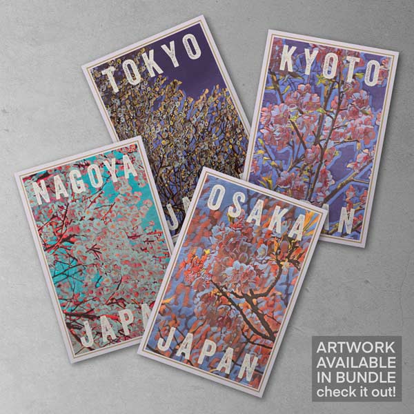 교토 포스터 사쿠라 벚꽃