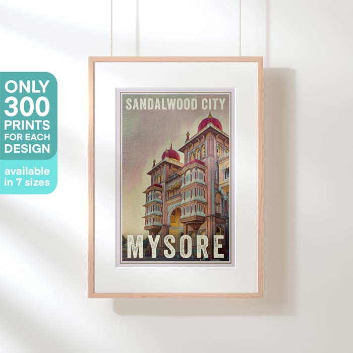 Mysore poster is a limited edition original print by French artist Alecse, printed to 300ex only