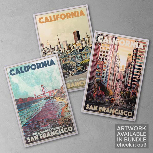 3 posters of The San Francisco poster series