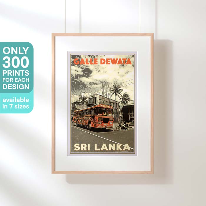 Limited Edition Sri Lanka Poster Dewata Bus | Sri Lanka Classic Print of Galle