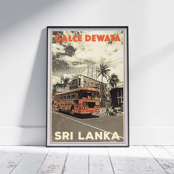 Sri Lanka Poster Dewata Bus | Sri Lanka Classic Print of Galle by Alecse