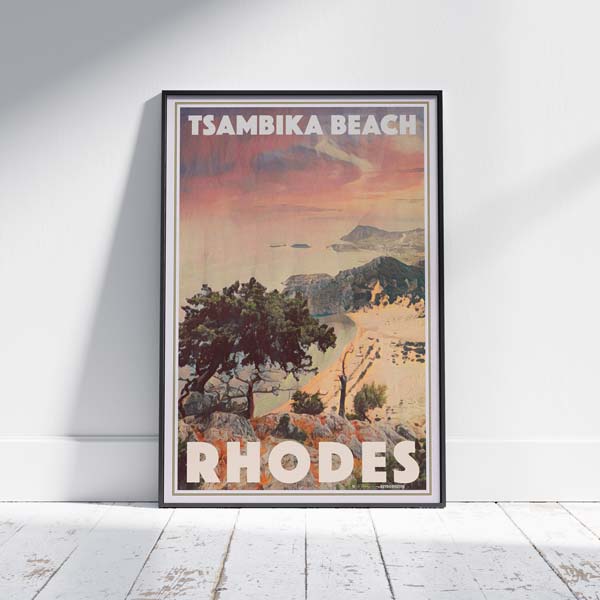 Affiche Grèce Tsambika Beach | Impression murale de la galerie grecque de Rhodes par Alecse