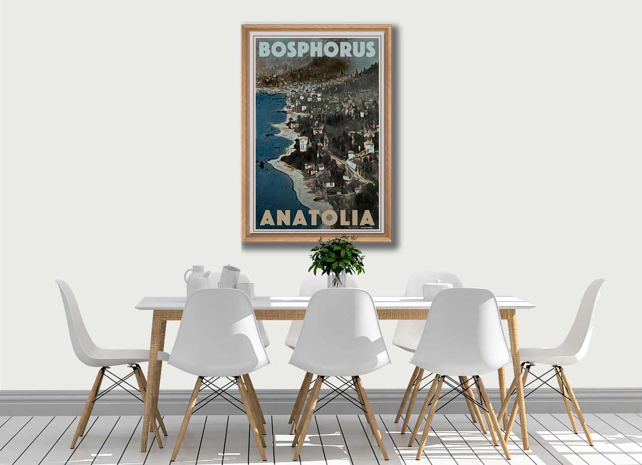 AFFICHE BOSPHORUS ANATOLIA encadrée | Édition Limitée | Conception originale par Alecse™ | Série d'affiches de voyage vintage