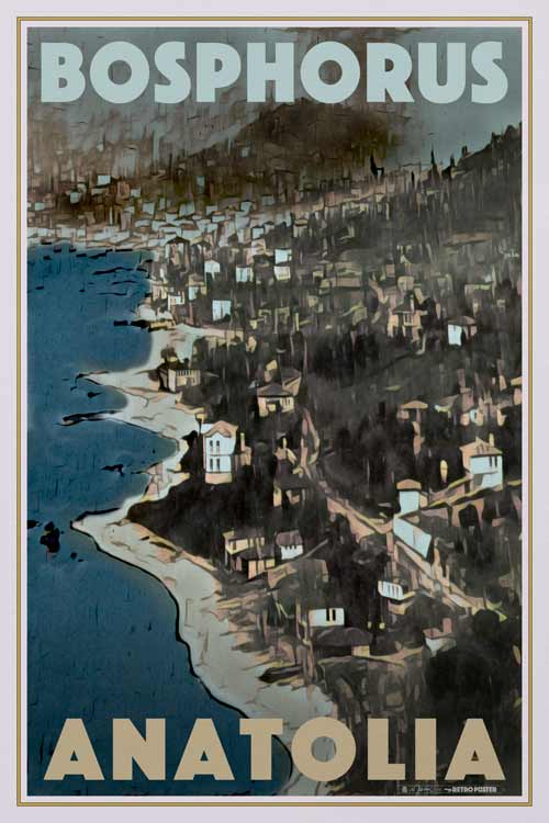 BOSPHORUS ANATOLIA POSTER | Limited Edition | Original Design by Alecse™ | Vintage Travel Poster Series
