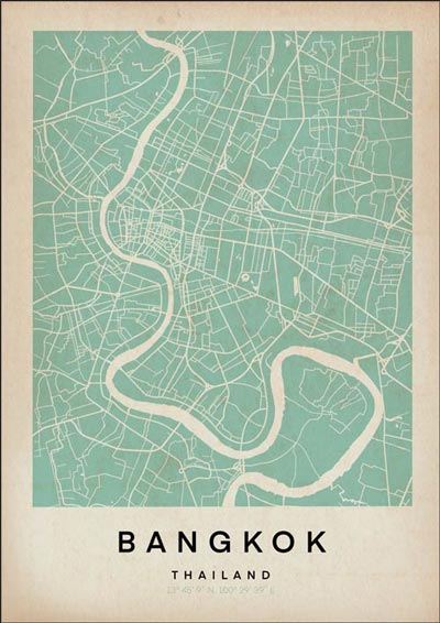 Bangkok Map Poster
