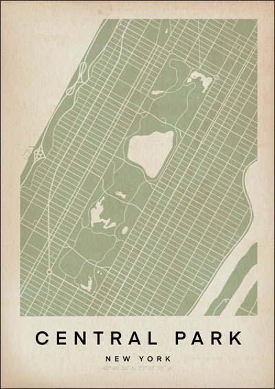 CENTRAL PARK MAP POSTER