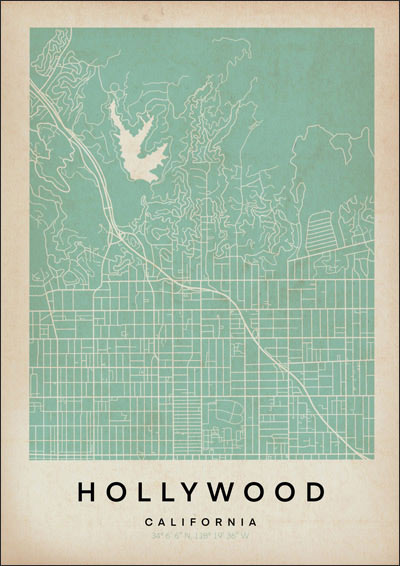 할리우드 지도 포스터