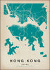 AFFICHE CARTE DE HONG KONG