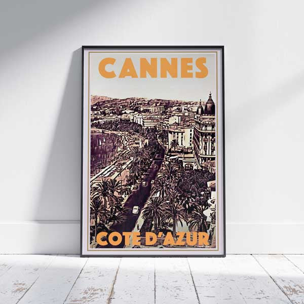 Affiche cannoise Croisette 2 | Impression classique de la Côte d'Azur par Alecse