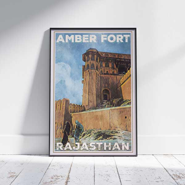 Affiche du Rajasthan Fort d'Amber | Affiche de voyage en Inde