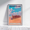 Australia Poster Fraser Island Maheno Wreck | Australia Retro Poster by Alecse