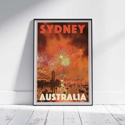 Sydney's Fireworks poster by Alecse | Australia Travel Poster