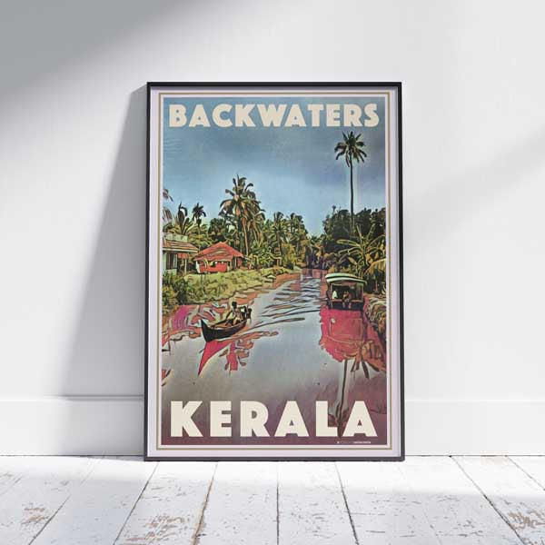 Affiche Backwaters Kerala par Alecse | Affiche de voyage en Inde