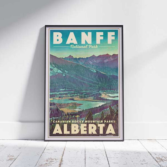 Banff Poster Rocky Mountain Parks, Canada Gallery Wall Print par Alecse