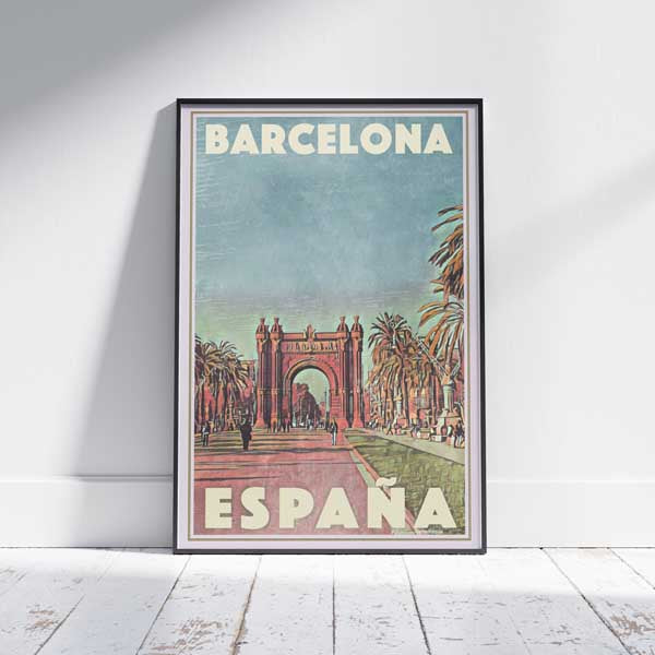 Barcelona poster Arch Gate | Spain Travel Poster by Alecse