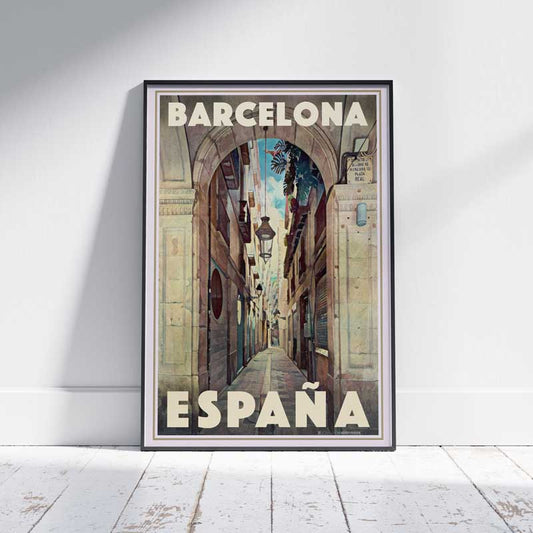 Barcelona Poster Carrer del Vidre | Spain Travel Poster of Barcelona by Alecse
