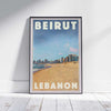 Beyrouth vue de la plage, affiche Beyrouth par Alecse, édition limitée